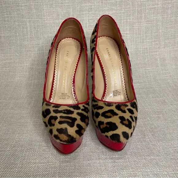 Charlotte Olympia Polly Leopard Calf Hair Pumps - Picture 4 of 14